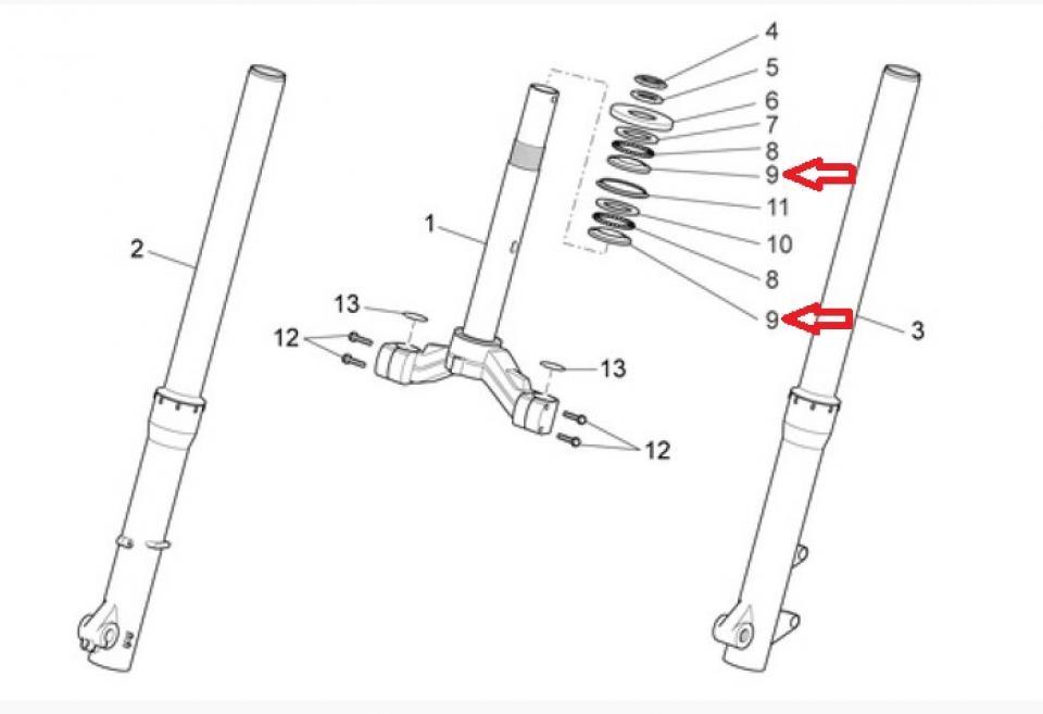 Cuvette inférieure de roulement de direction haut ou bas origine pour scooter Aprilia 125 Scarabeo 2007 à 2011 JC51631X92000 Neuf