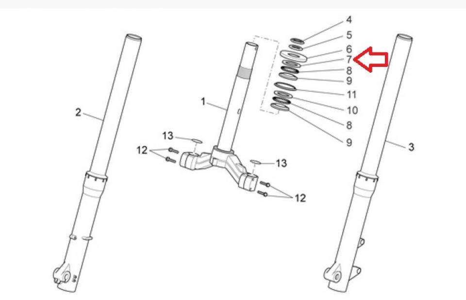 Cuvette sup roulement direction haut scooter Aprilia 125 Scarabeo 2007-2011