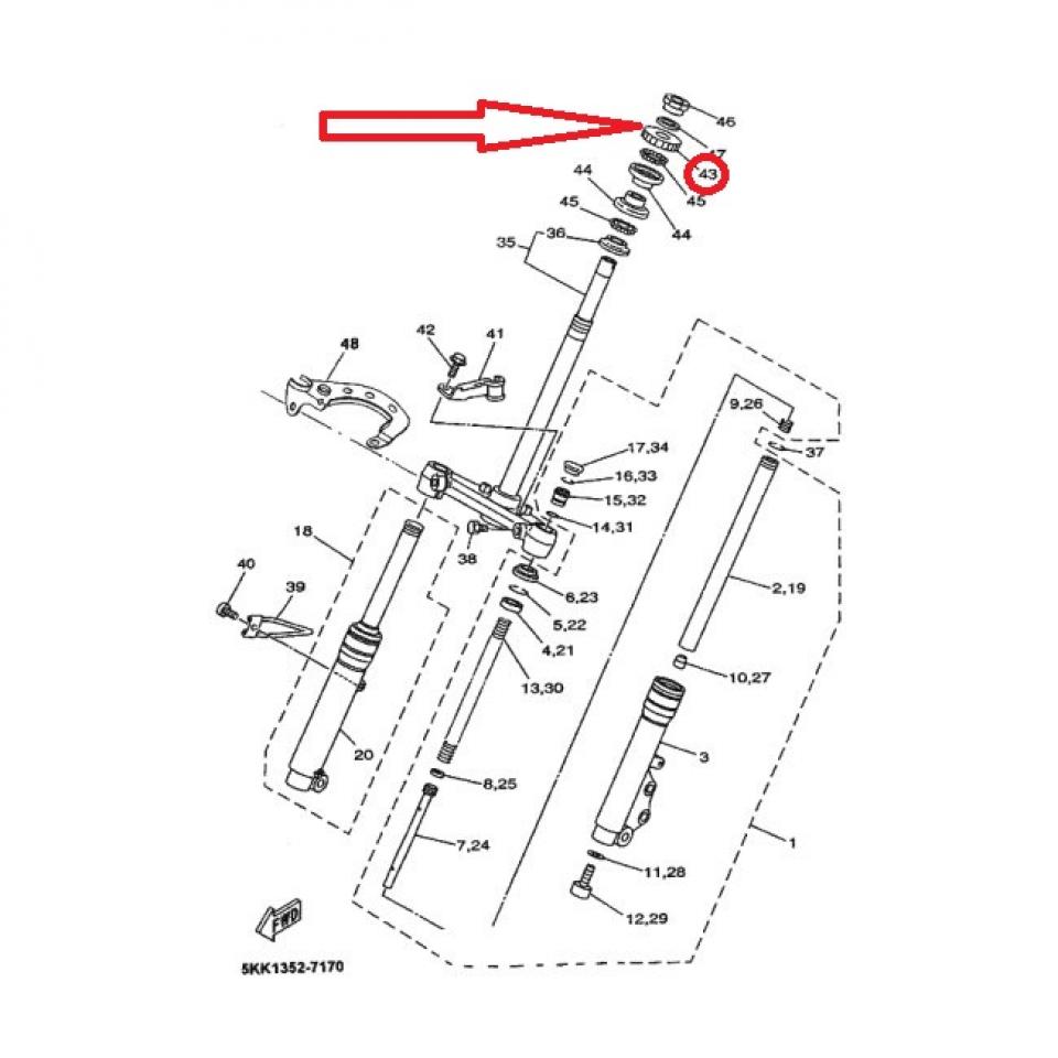 Cuvette Sup roulement direction pour scooter MBK 50 NEXT GENERATION 4SB-F3411