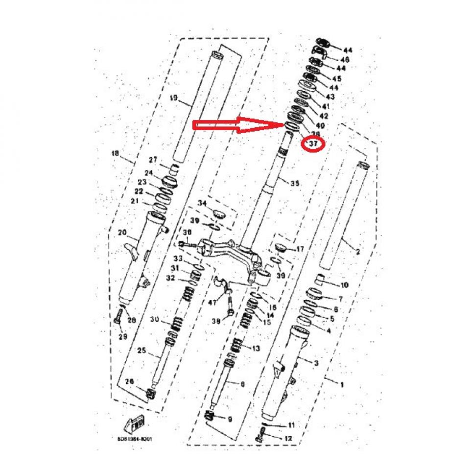 Joint de colonne de direction pour scooter MBK 125 Skyliner 2002-07 21LF3462