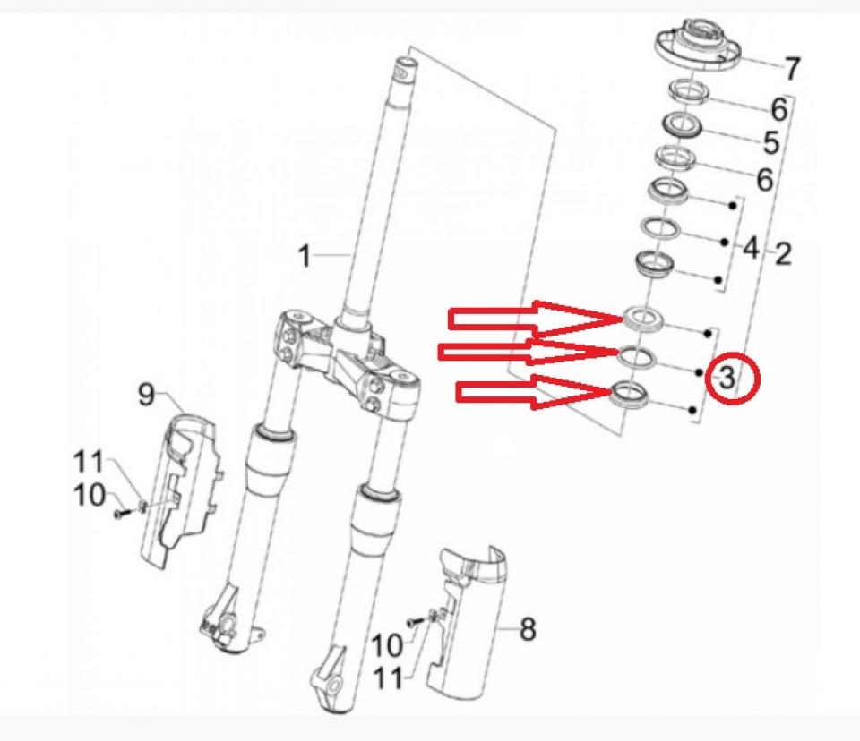 Roulement inf direction pour scooter Piaggio 125 Beverly Tourer 2007-10 60075045