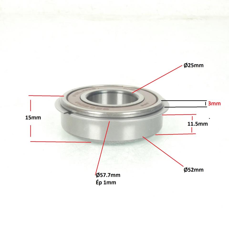 Roulement direction pour moto Triumph 900 Adventurer T3800055 25x52x15mm 6205DU