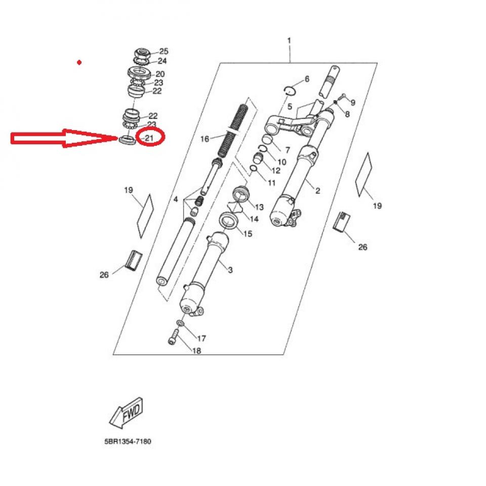 Cuvette inf roulement direction pour scooter MBK 50 Next Génération 4SBF3414