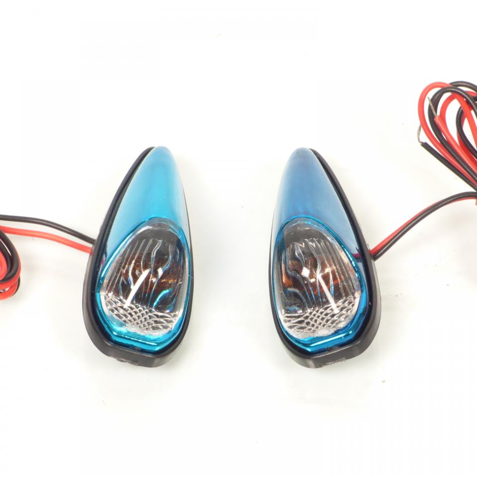 Paire de clignotant bleu goutte d'eau à ampoule Mike the bike pour moto Neuf