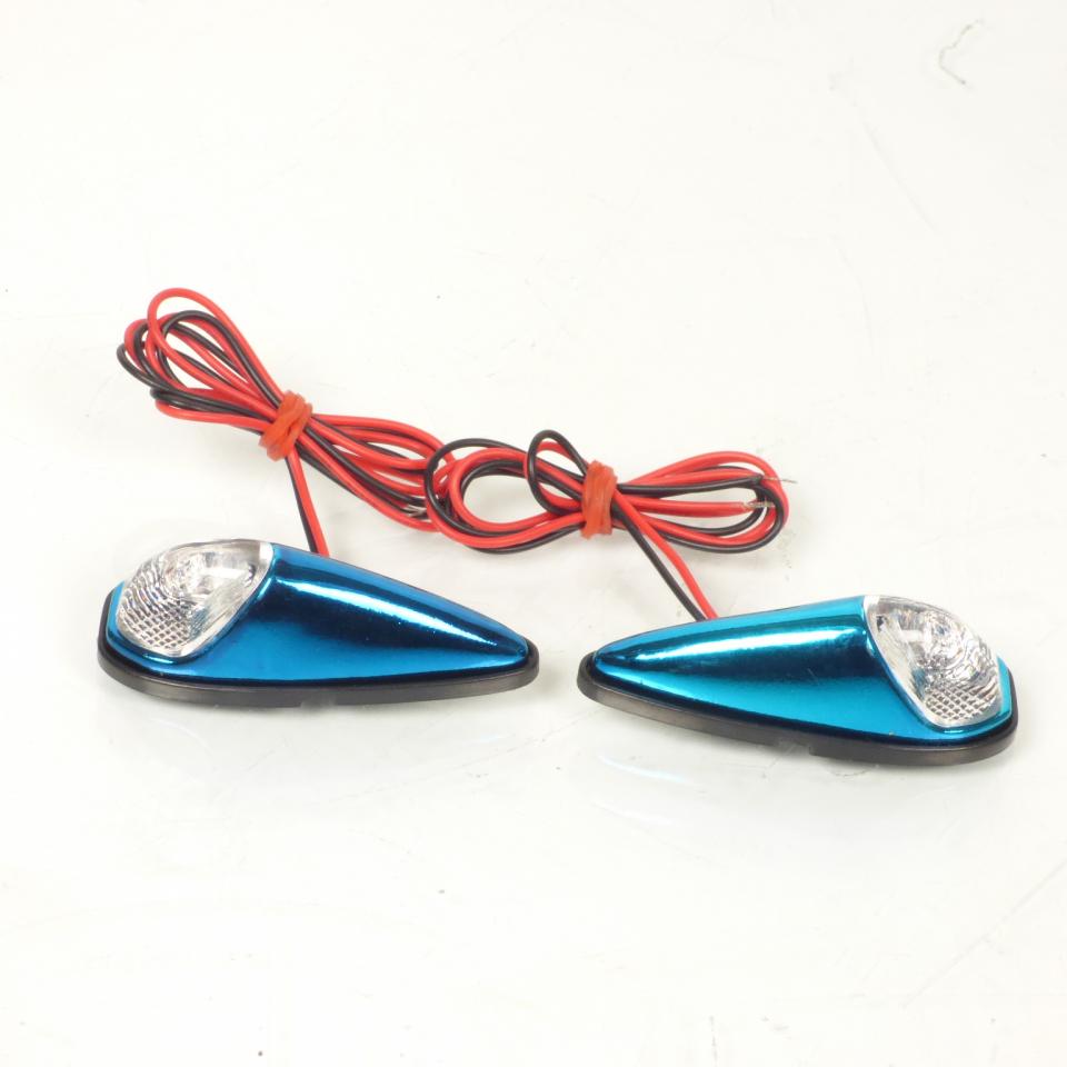 Paire de clignotant bleu goutte d'eau à ampoule Mike the bike pour moto Neuf