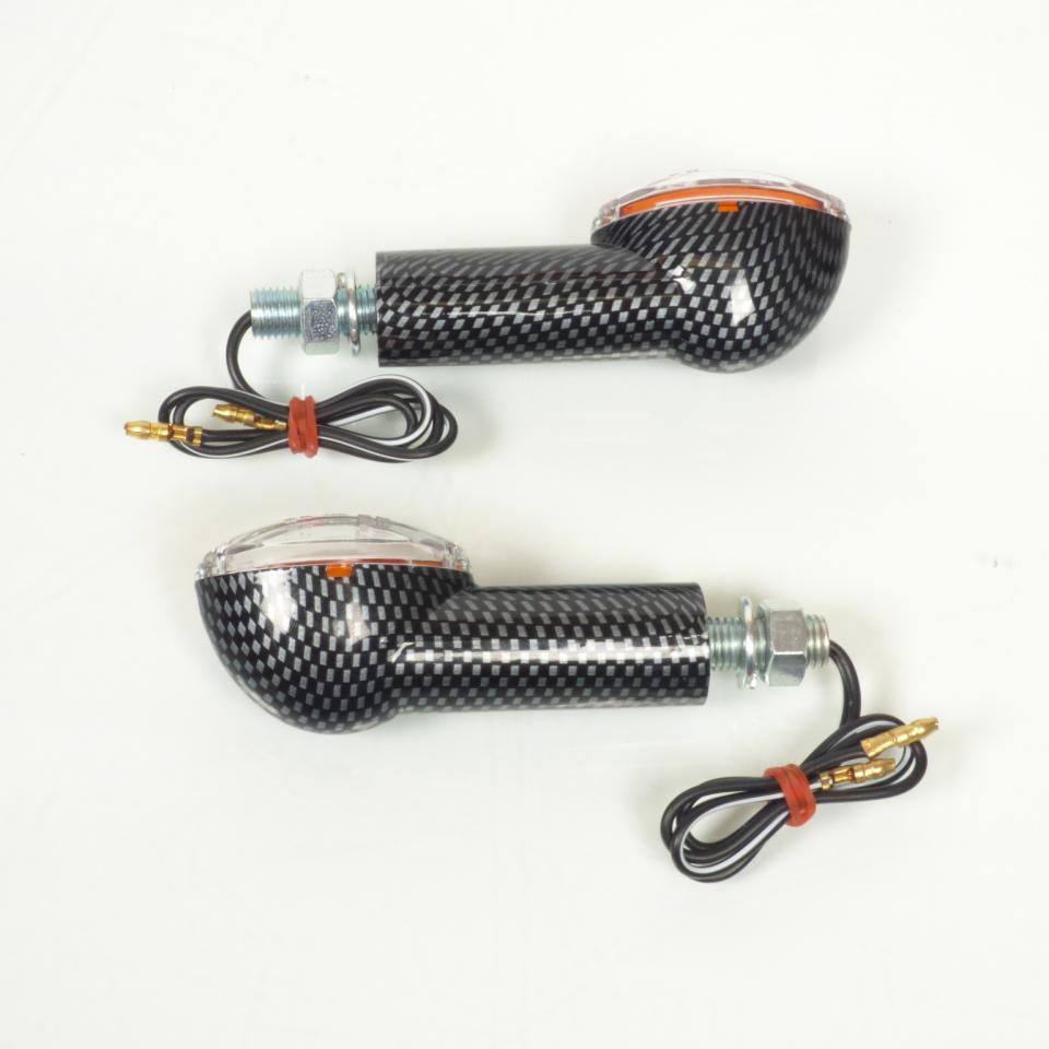 Mini clignotant long ovale à ampoule 12V 21W homologue CE pour moto look carbone