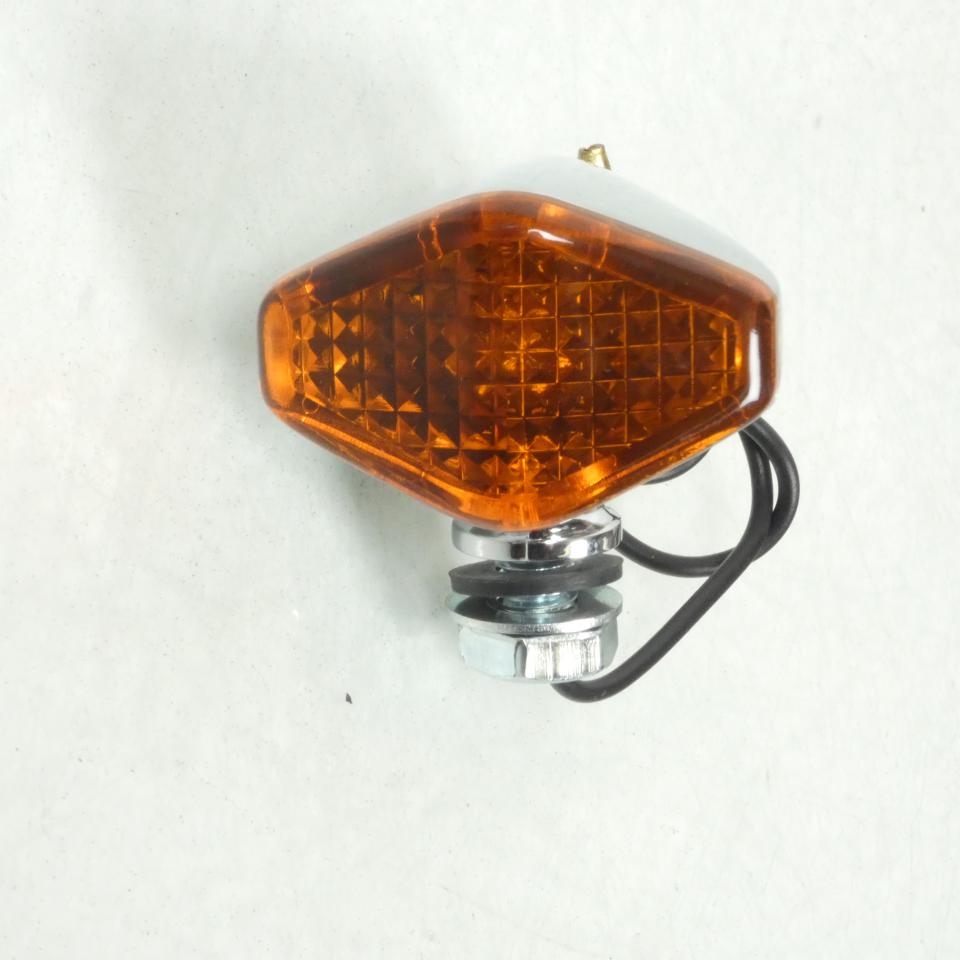 Clignotant universel diamant chromé pour deux roues moto scooter Orange Neuf