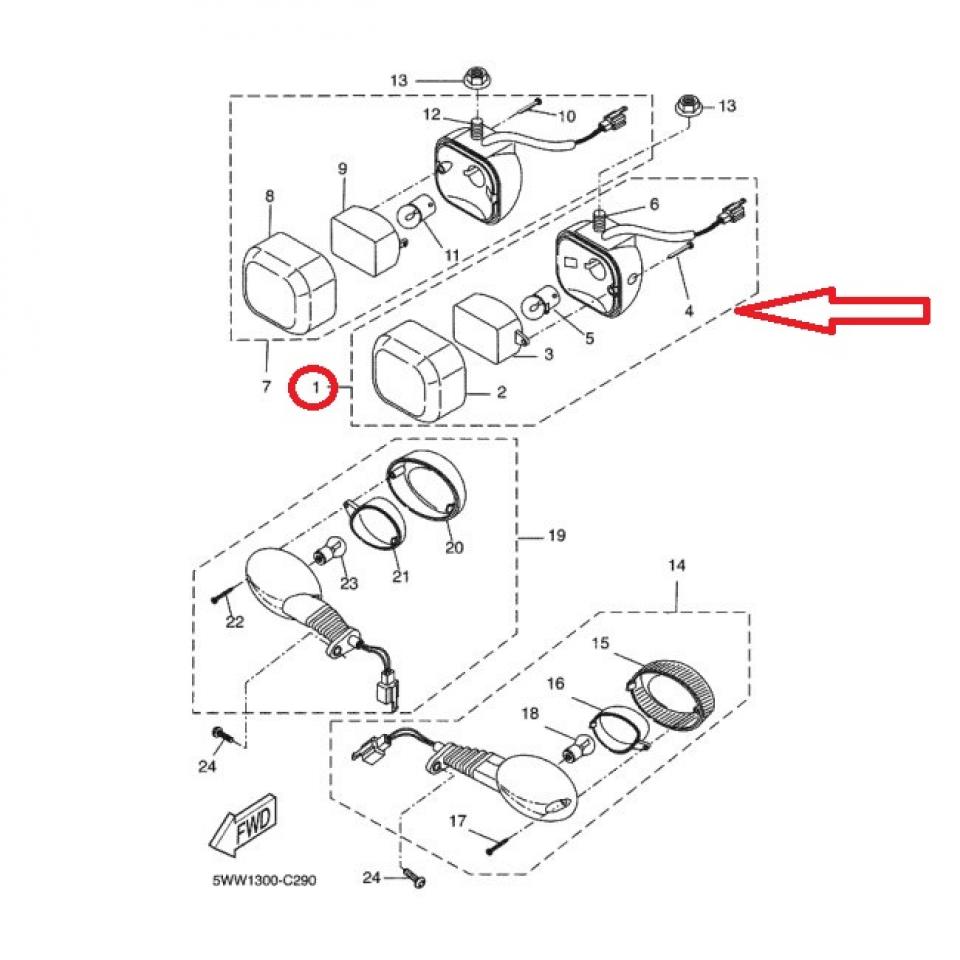 Clignotant origine pour moto Neuf