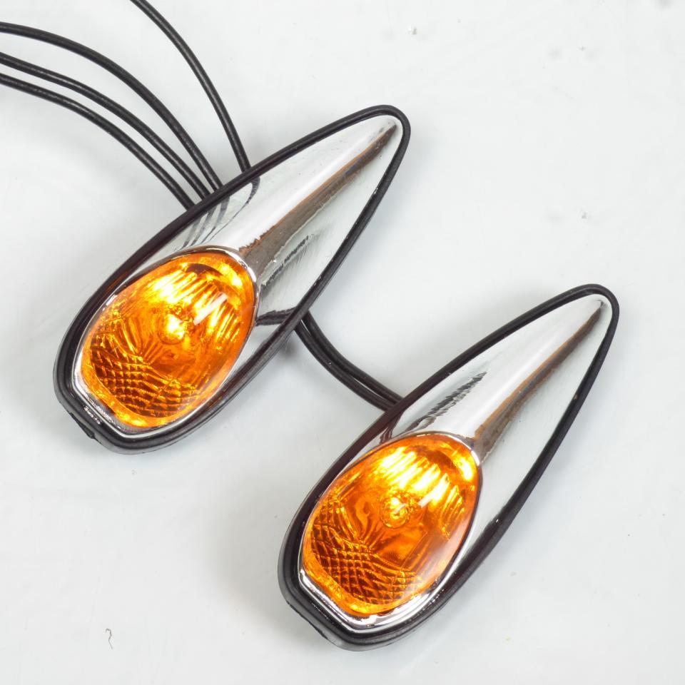 Mini clignotant goute d'eau chromé orange à LED pour moto scooter quad feu décoratif