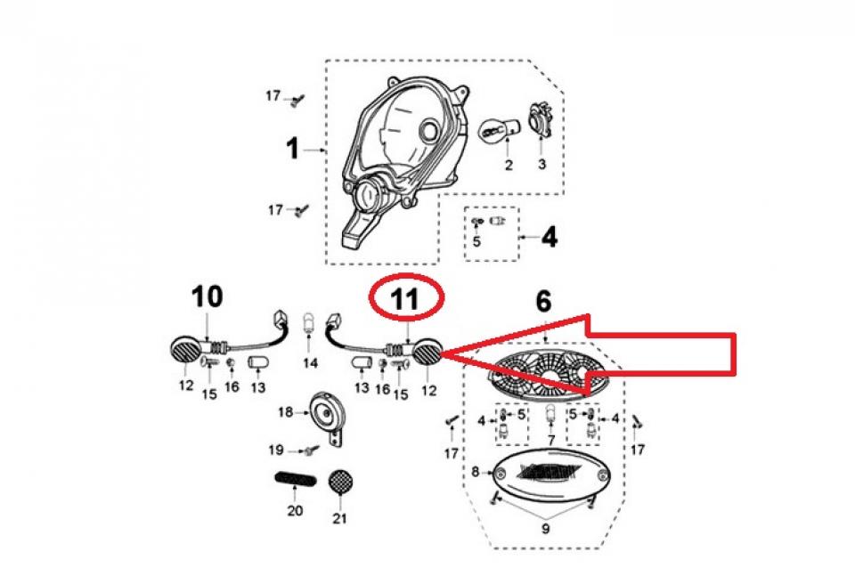 Clignotant AVG ARD pour scooter Peugeot 50 TKR 786445 Neuf