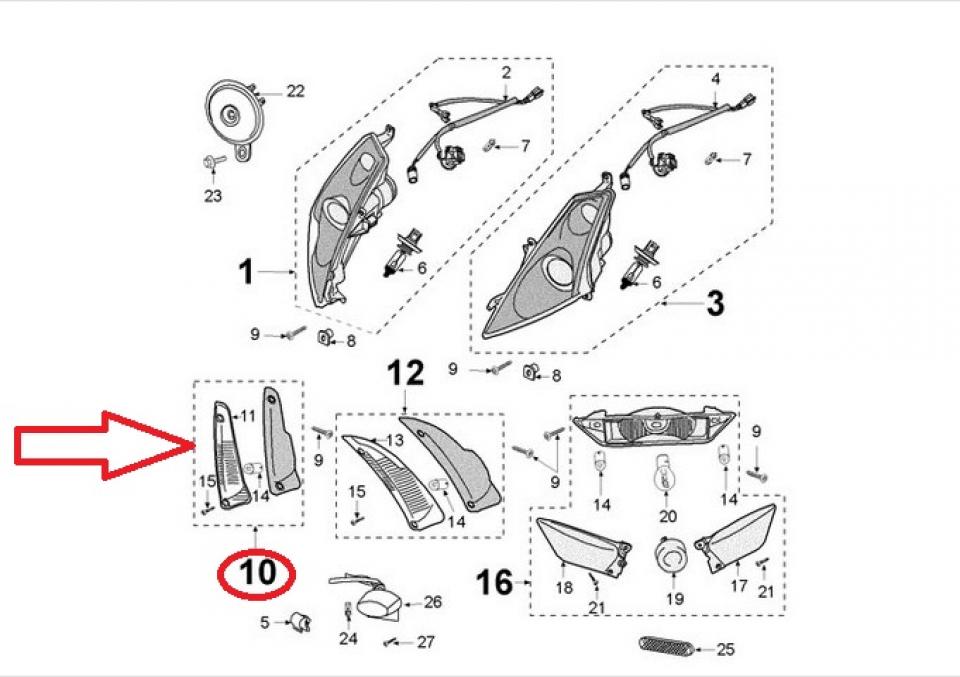 Clignotant AVD pour scooter Peugeot 50 Jet force TDSI 200598-D 748613 Occasion