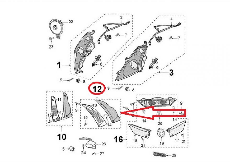 Clignotant AVG pour scooter Peugeot 50 Jet force TDSI 748614 20599-S Occasion