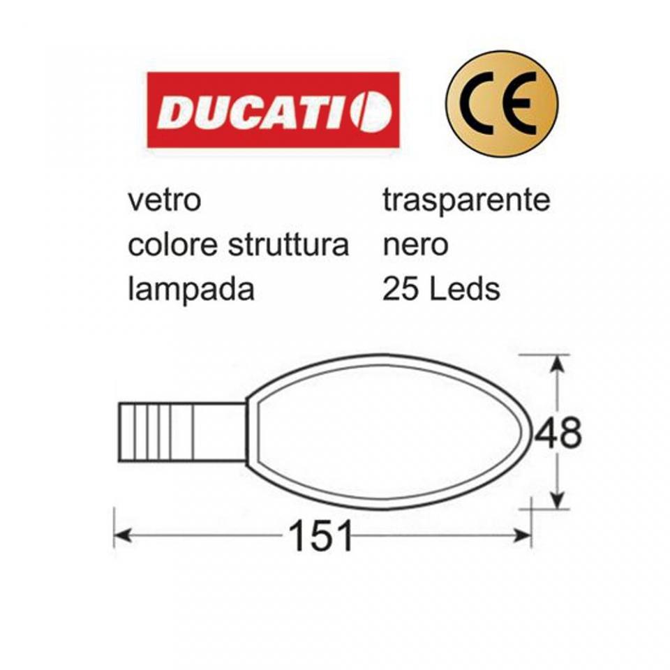 Clignotant LED tige longue ARD AVG transparent One pour moto Ducati Monster 2006 Neuf