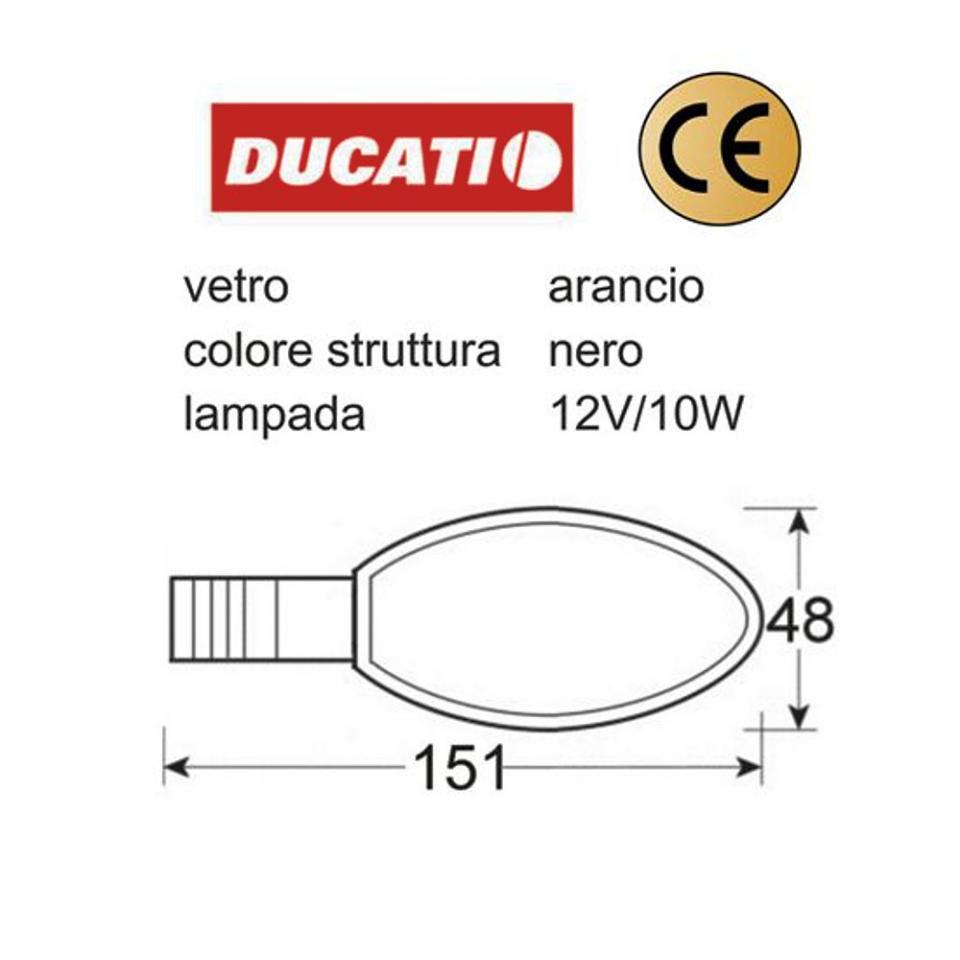 Clignotant homologué ARD AVG tige longue One pour moto Ducati Monster avant 2006 Neuf