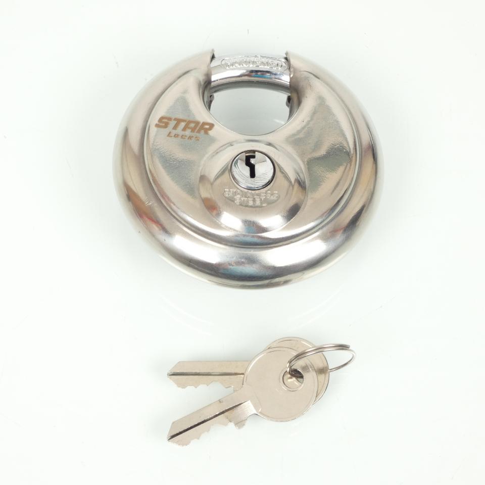 Cadenas antivol à clé rond Star Locks Ø70mm anse Ø10mm verrouillage Ø16mm maxi