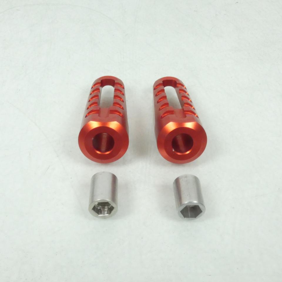 Paire cale pied M12x1.75 Rouge anodisé Générique pour deux roues moto scooter