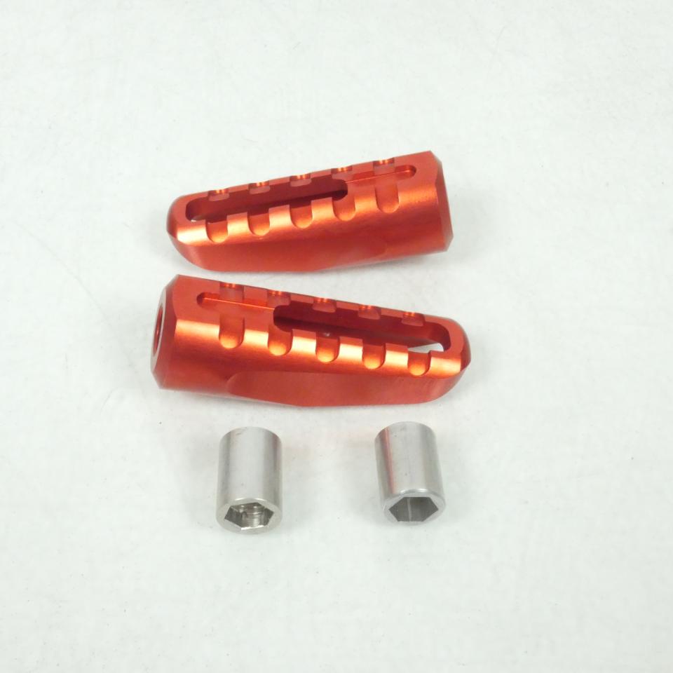 Paire cale pied M12x1.75 Rouge anodisé Générique pour deux roues moto scooter