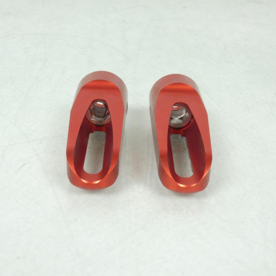 Paire cale pied M12x1.75 Rouge anodisé Générique pour deux roues moto scooter