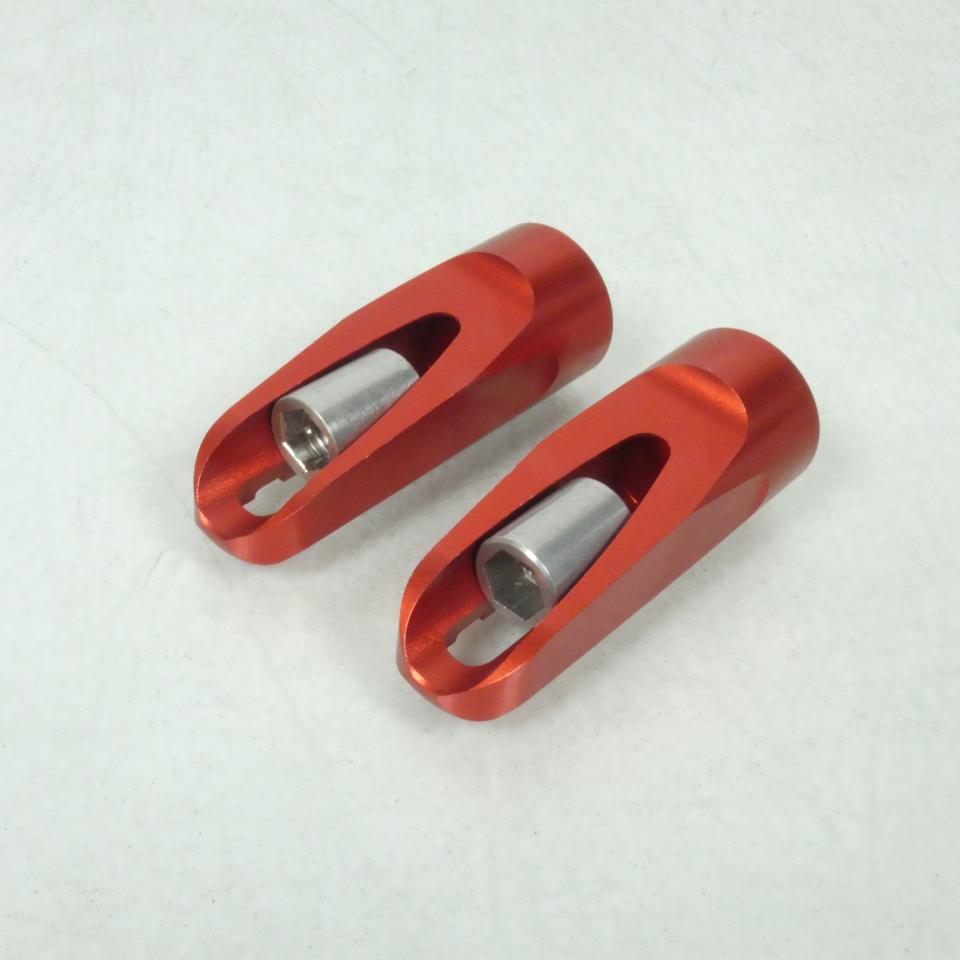 Paire cale pied M12x1.75 Rouge anodisé Générique pour deux roues moto scooter