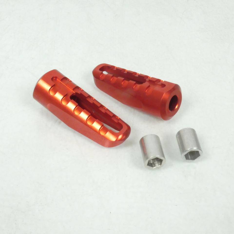 Paire cale pied M12x1.75 Rouge anodisé Générique pour deux roues moto scooter