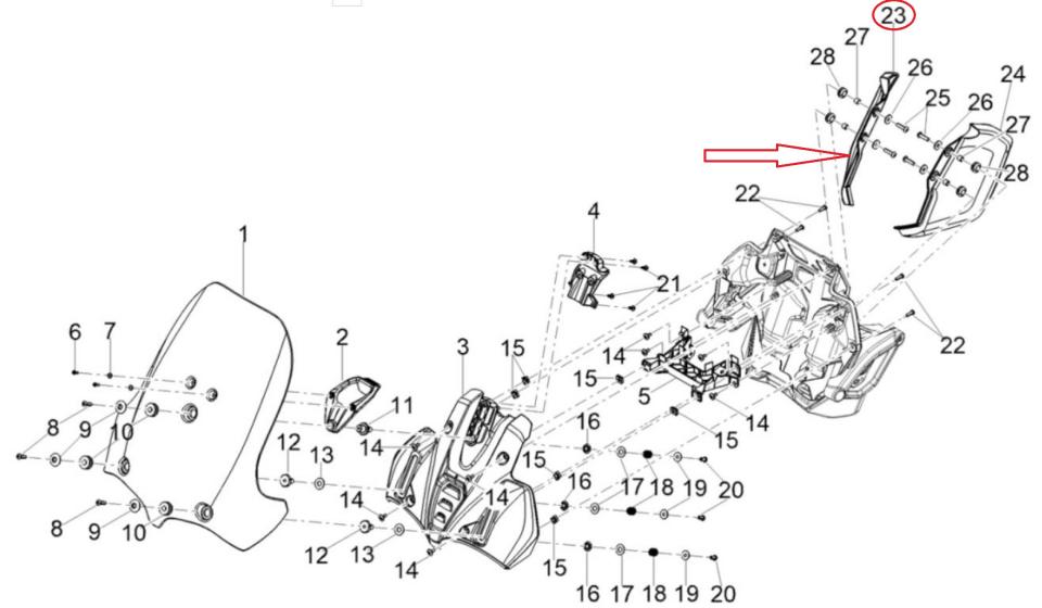 photo piece : Bulle et saut de vent->Moto Guzzi V85 TT Travel 4T 4V Euro5