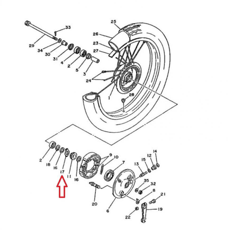 Bague rondelle à ergot entraineur compteur pour moto Yamaha 125 DTMX 1986 183-25149