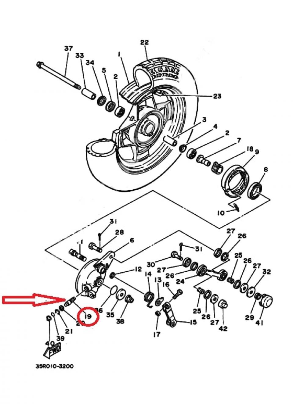 Pignon renvoi angle entraîneur compteur pour scooter Yamaha 50 Beluga 35R-25138