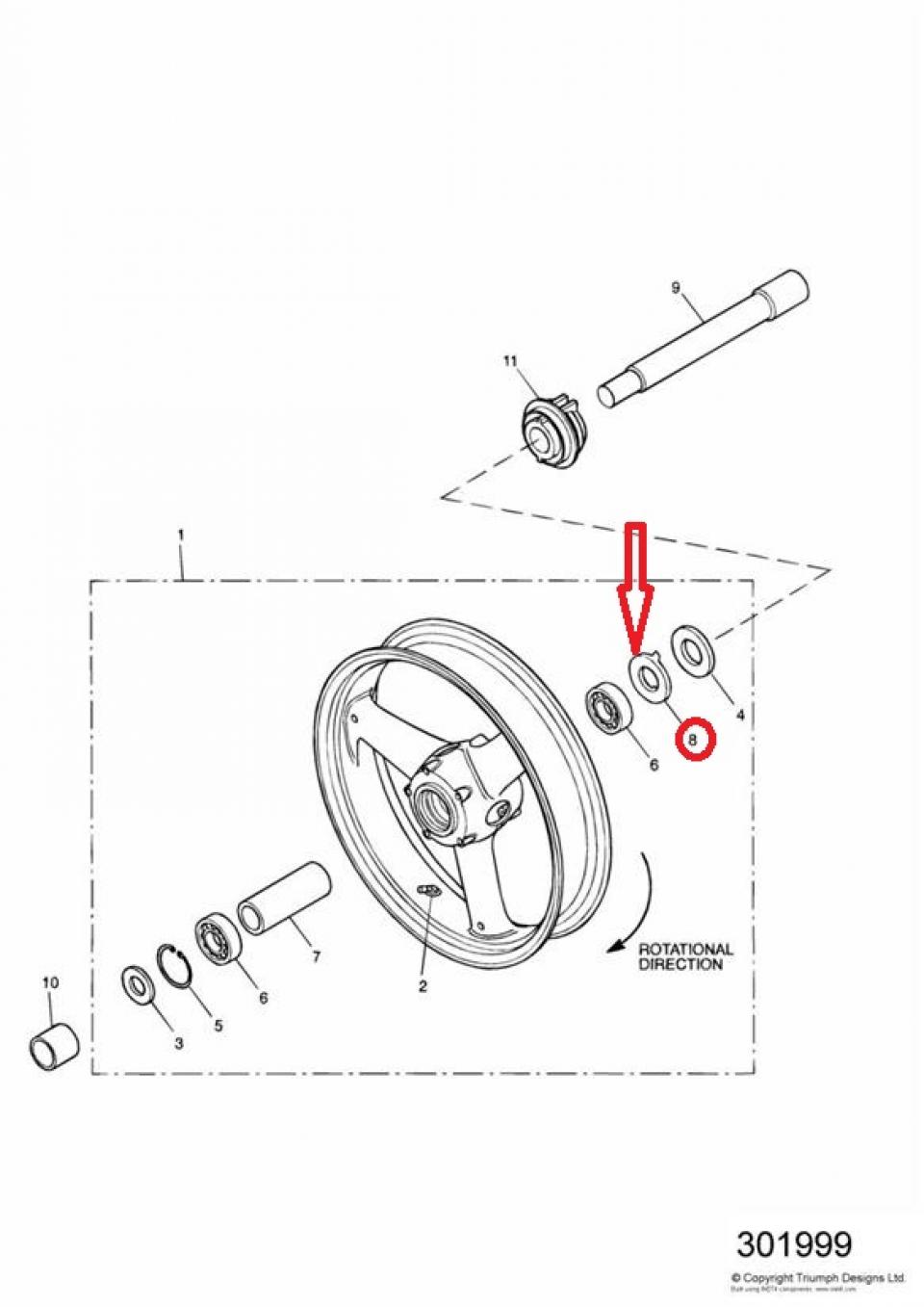 Rondelle à ergot entraineur compteur pour moto Triumph Daytona 955I T2000246