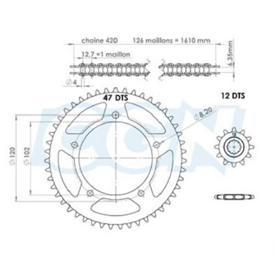 Kit chaîne Teknix pour Moto Aprilia 50 Tuono Neuf