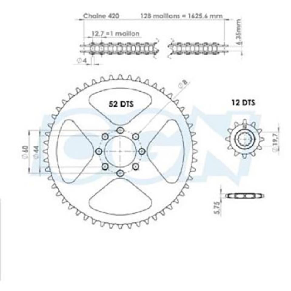 Kit chaîne Afam pour Moto MBK 50 X-Limit 1997 à 2002 Neuf