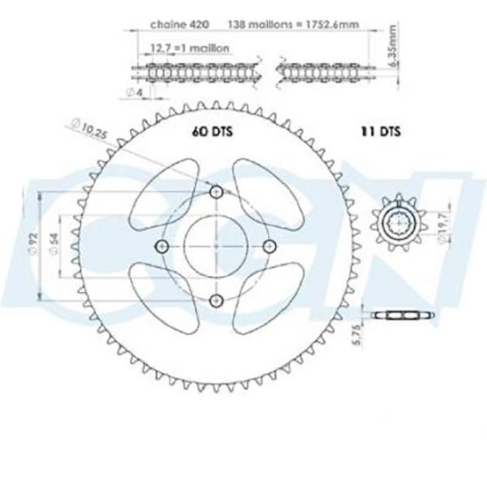 Kit chaîne Afam pour Moto Yamaha 50 TZR Après 2003 Neuf