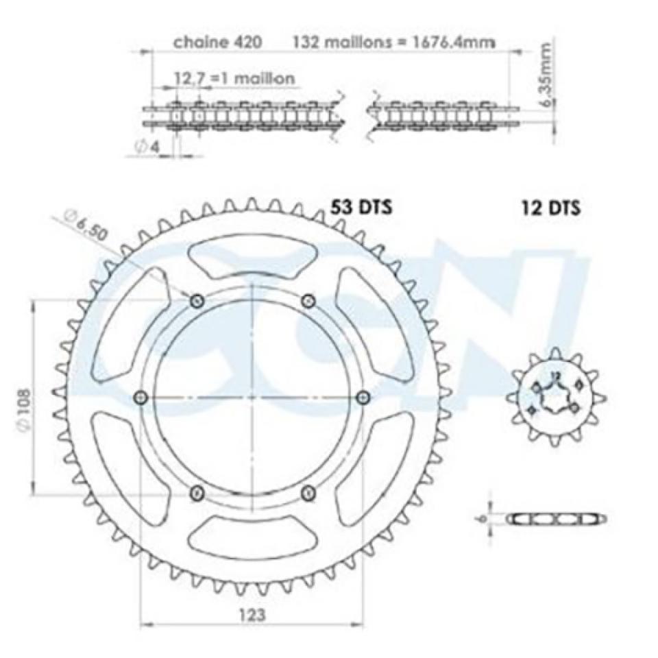 Kit chaîne Teknix pour Moto Derbi 50 GPR nude Neuf