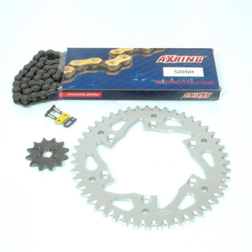 Kit chaîne Axring pour moto Kawasaki 125 KX 1985 12x47 pas 520 112L Neuf