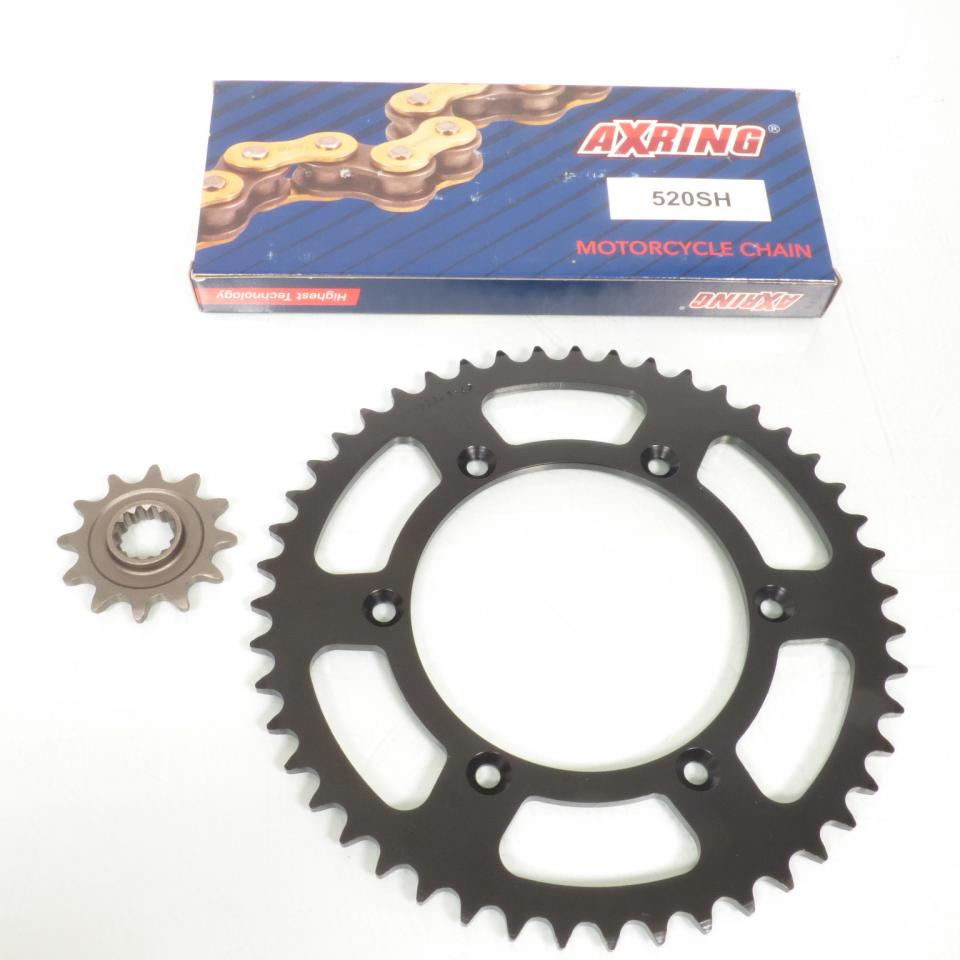 Kit chaîne Axring pour moto Suzuki 350 Dr Usa 1991 à 1996 12x47 pas 520 Neuf