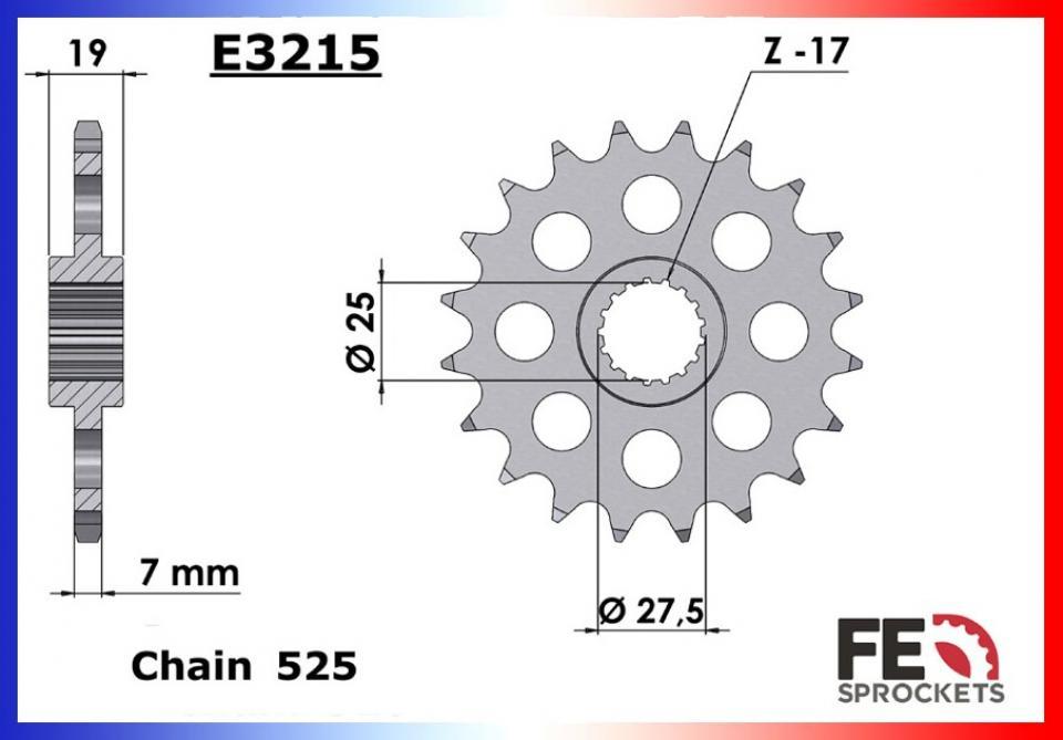 Kit chaîne France Equipement pour Moto BMW 800 F R 2013 à 2018 20X47 pas 525 Neuf