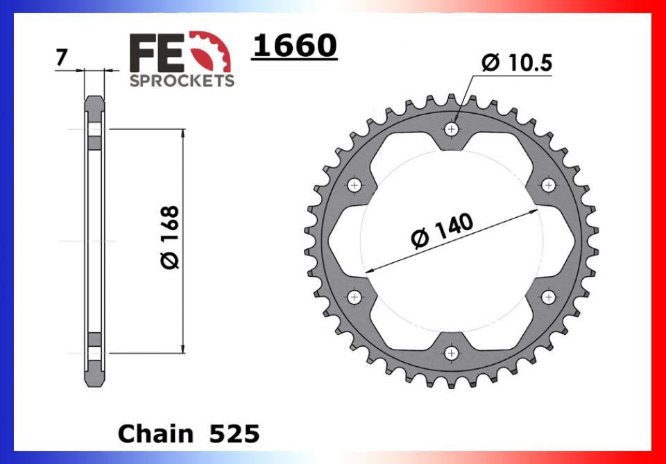 Kit chaîne France Equipement pour Moto BMW 800 F R 2013 à 2018 20X47 pas 525 Neuf