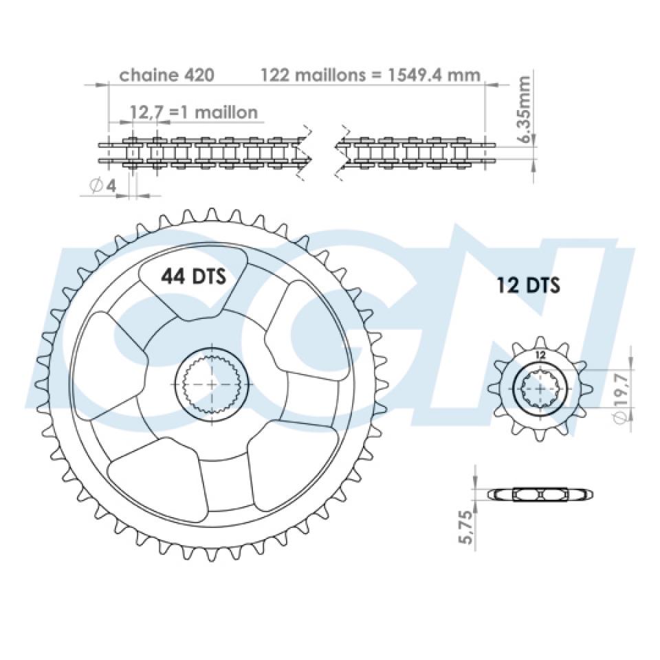 Kit chaîne Afam pour Moto Aprilia 50 RS 1995 à 1998 Neuf