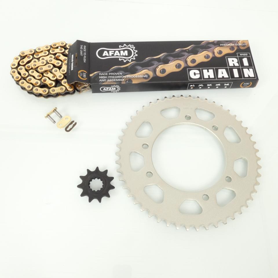 Kit chaîne Afam pour moto MBK 50 X-Limit 2003 à 2006 11x50 pas 420 126L Neuf