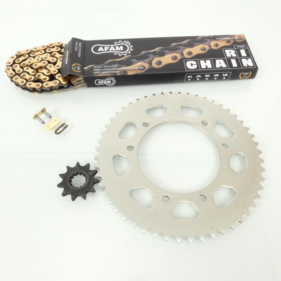 Kit chaîne Afam pour moto Peugeot 50 XP6 2004 à 2005 11x52 pas 420 126L Neuf