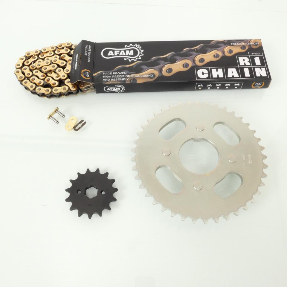 Kit chaîne Afam pour moto Honda 50 DAX 1982 à 2020 15x41 pas 420 90L Neuf