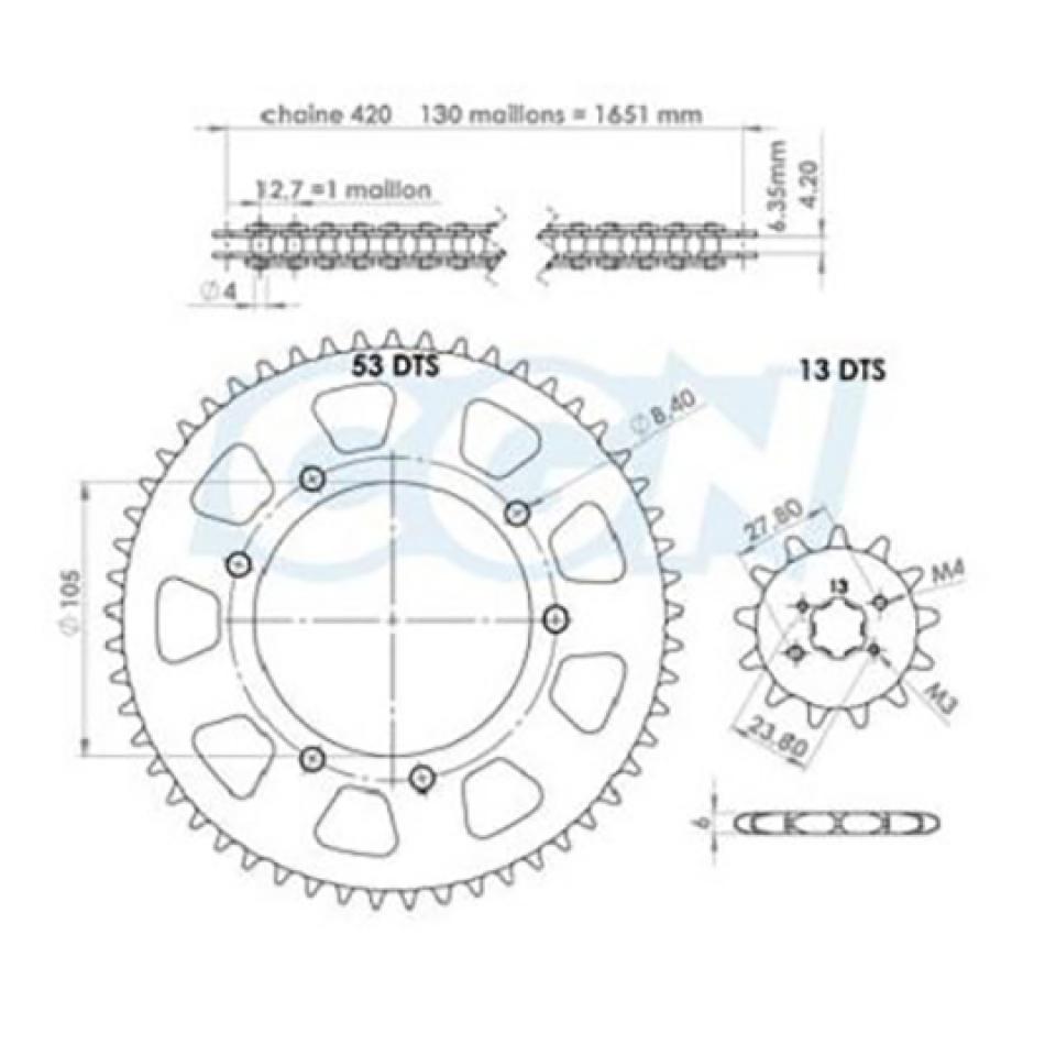 Kit chaîne Afam pour Moto Derbi 50 Senda R DRD Limited 2004 à 2005 Neuf