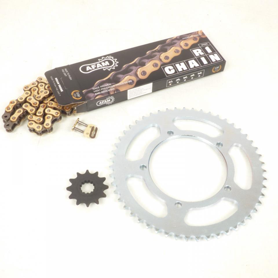 Kit chaîne Afam pour moto Aprilia 50 RX 1999 à 2001 12x51 pas 420 Neuf