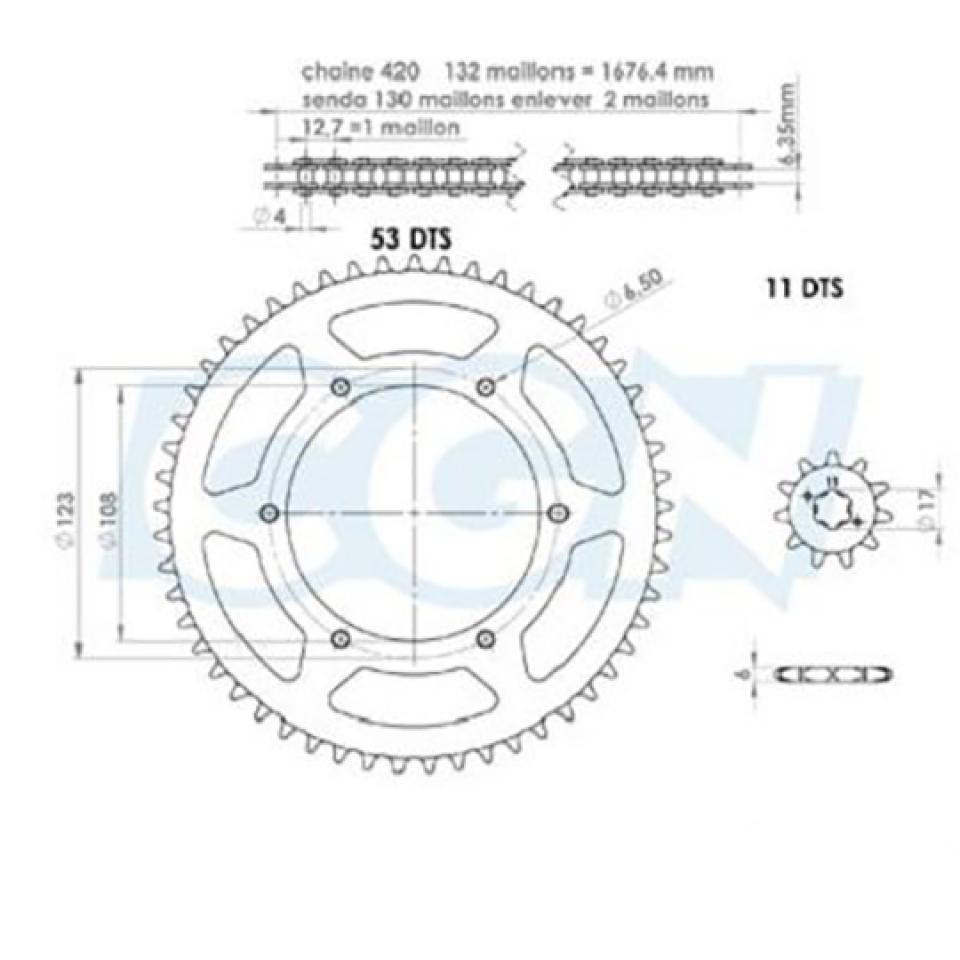 Kit chaîne Afam pour Moto Derbi 50 Senda Xtrem 2013 à 2017 Neuf