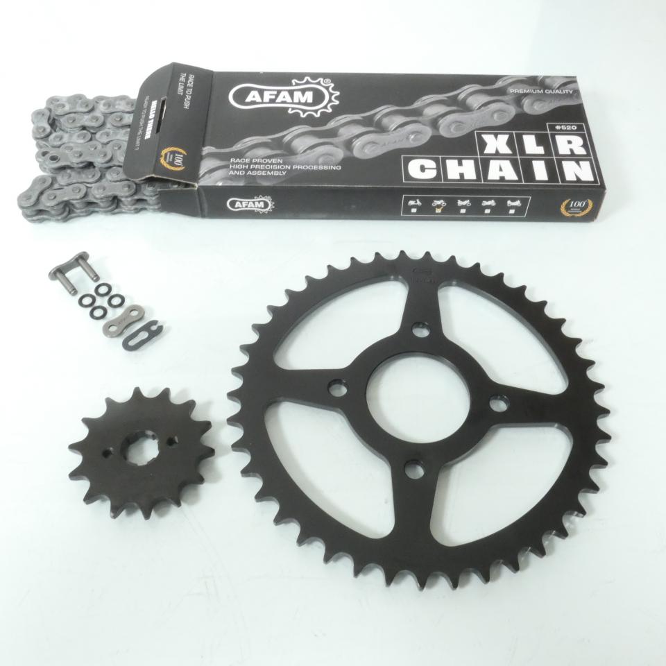 Kit chaîne Afam pour moto Honda 125 Shadow 1999 à 2007 14x41 pas 520 112L Neuf