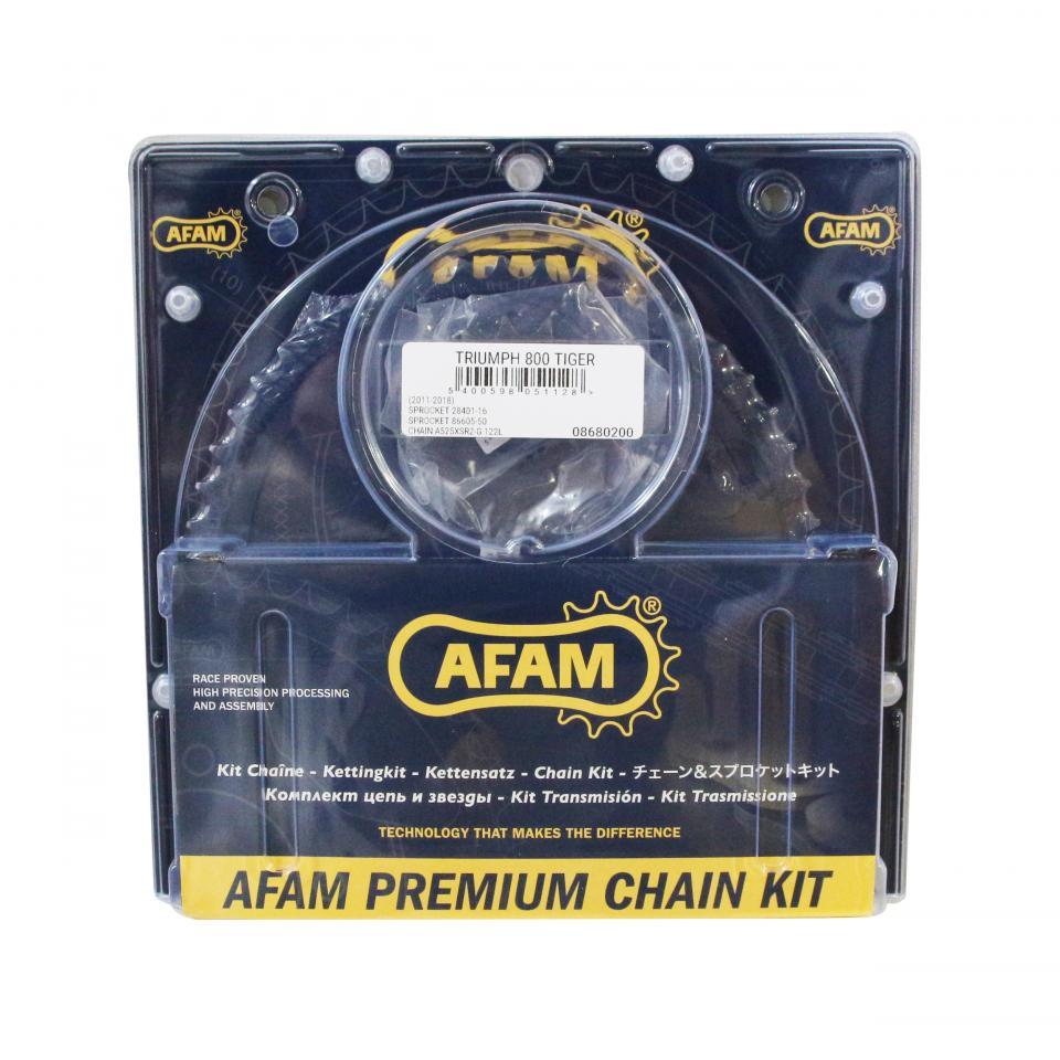 Kit chaîne Afam pour Moto Triumph 800 Tiger ABS 2011 à 2019 Neuf