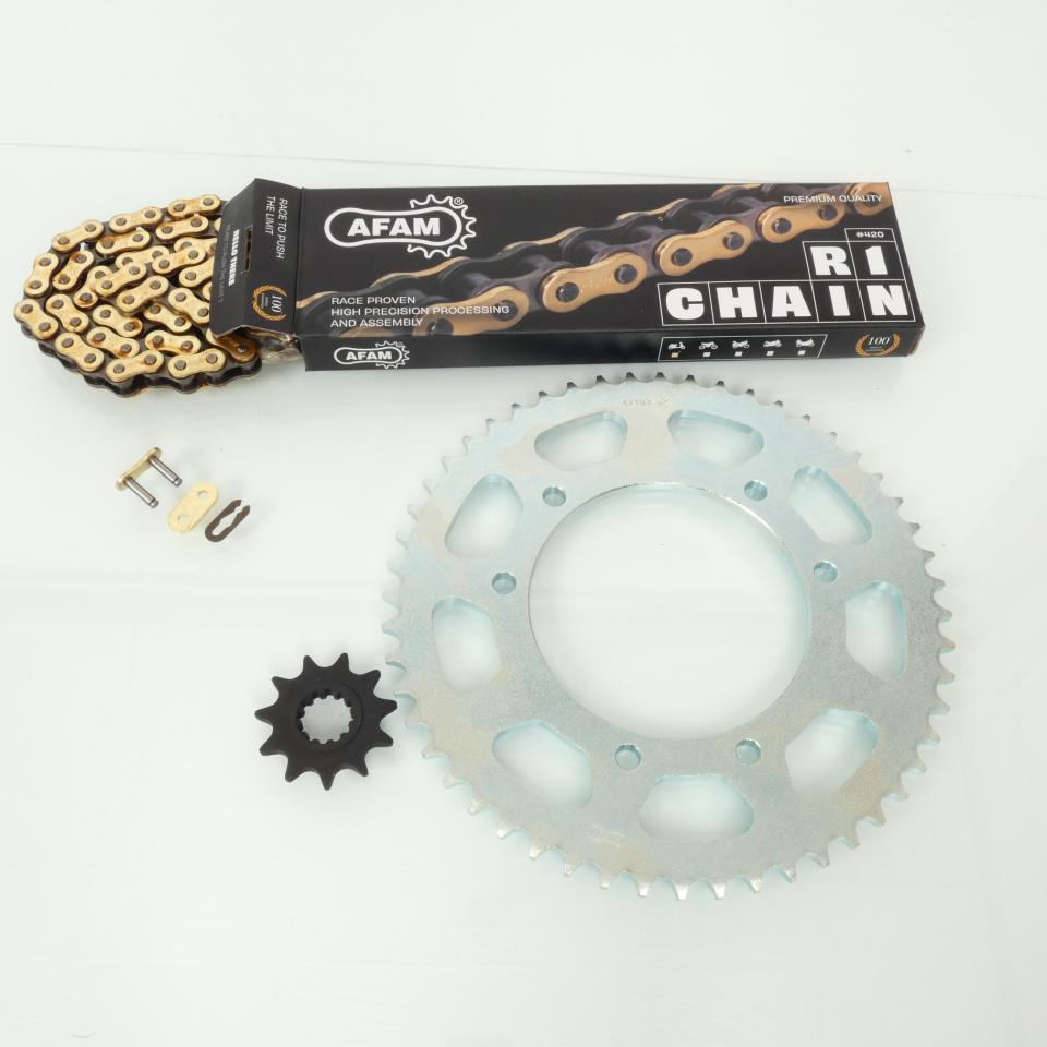 Kit chaîne Afam pour moto Rieju 50 MRT SM 2009 à 2017 11x52 pas 420 132L Neuf