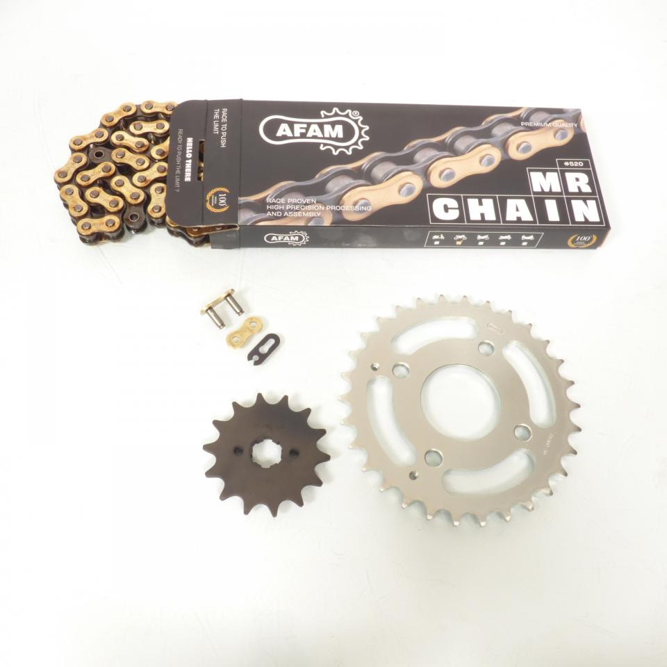 Kit chaîne Afam pour quad Kymco 50 MXU 2007 à 2015 14x30 pas 520 86L Neuf