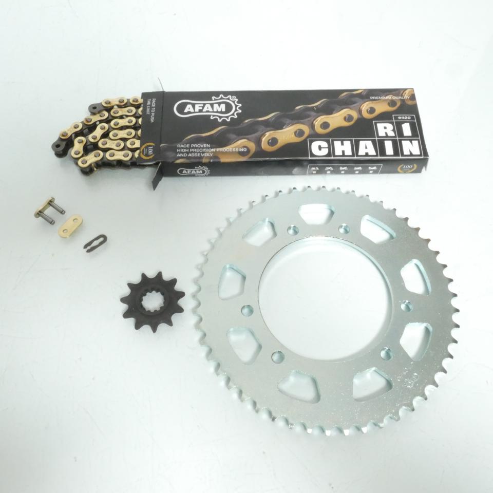 Kit chaîne Afam pour moto Yamaha 50 DTR 2003 à 2006 11x50 pas 420 Neuf