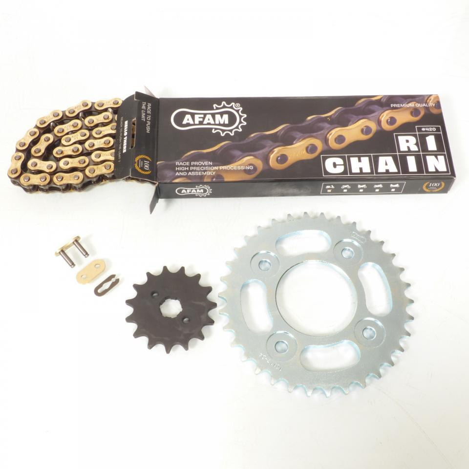 Kit chaîne Afam pour moto Honda 125 MSX 2013 à 2020 15x34 pas 420 106L Neuf