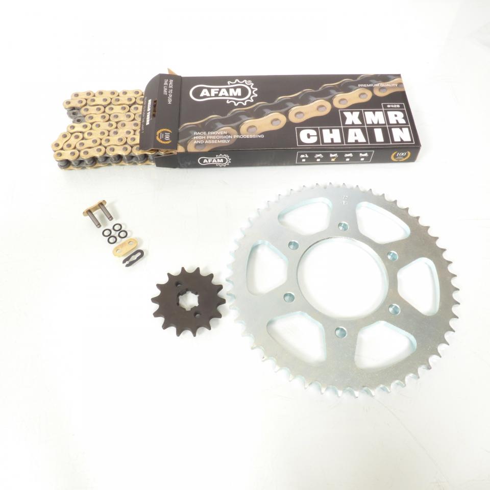 Kit chaîne Afam pour moto Yamaha 125 MT 2015 à 2019 14x48 pas 428 Neuf
